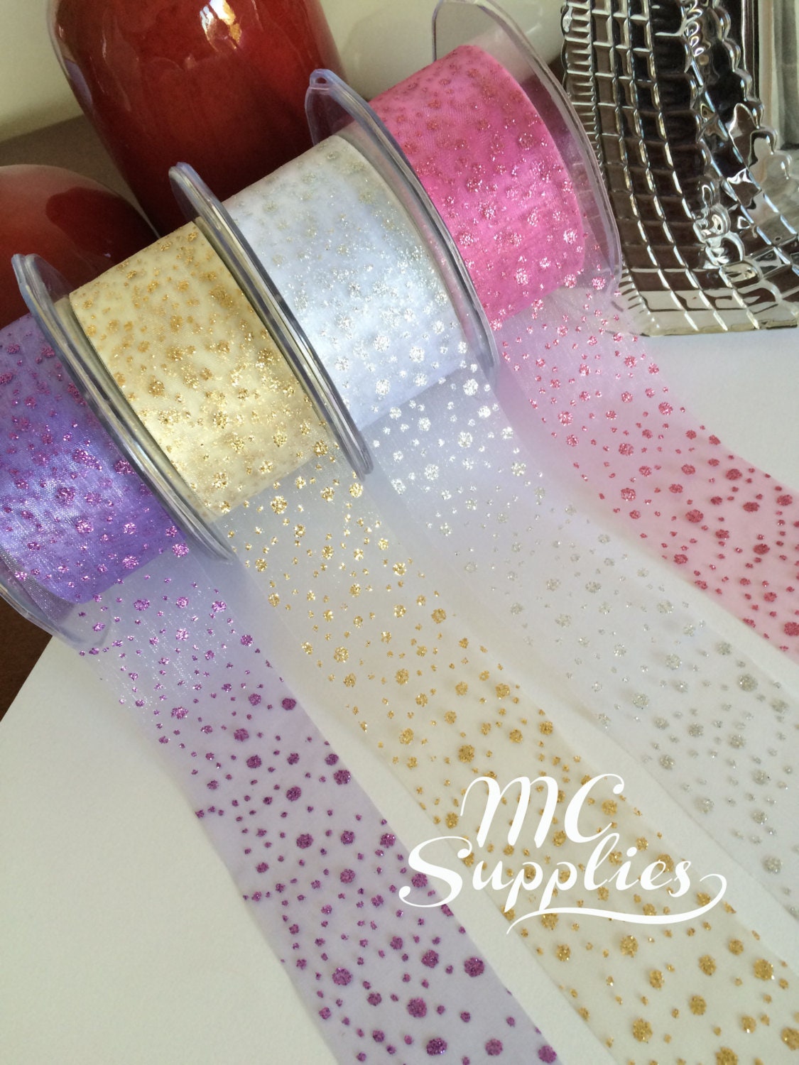 2 Yds,glitter Ribbon,organza Ribbon,sheer Ribbon,ribbon for