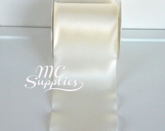Ivory ribbon,satin ribbon,wide ribbon,embellish ribbon,sewing ribbon,ribbon for bows,fabric ribbon,scrapbooking ribbon,decorative ribbon.