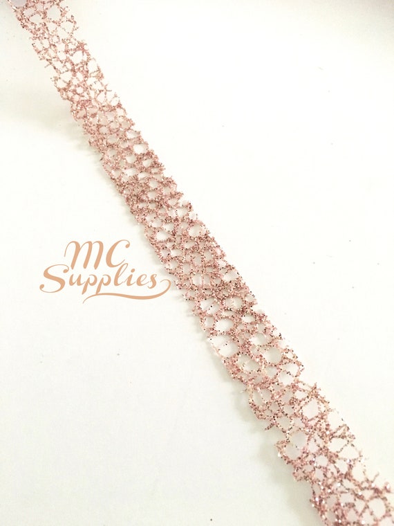 1-25 Yds,rose Gold Mesh Ribbon,net Ribbon,craft Ribbon