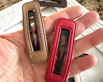 6 pcs,Women snap clips,rectangular snap clip,snap clip,covered snaps clips,metal snap clips,adult snap clips,teen snap clips