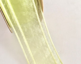 Green ribbon,organza ribbon,craft ribbon,ribbon for crafts,ribbon for bows,ribbon for sewing,ribbon by the yard,ribbon for hairbows.
