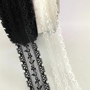 2 yds,Black lace,craft lace,lace for crafts,lace trim,lace by the yard,crafting lace,lace ribbon,craft lace trim,wedding lace trim. image 1