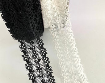 2 yds,Black lace,craft lace,lace for crafts,lace trim,lace by the yard,crafting lace,lace ribbon,craft lace trim,wedding lace trim.