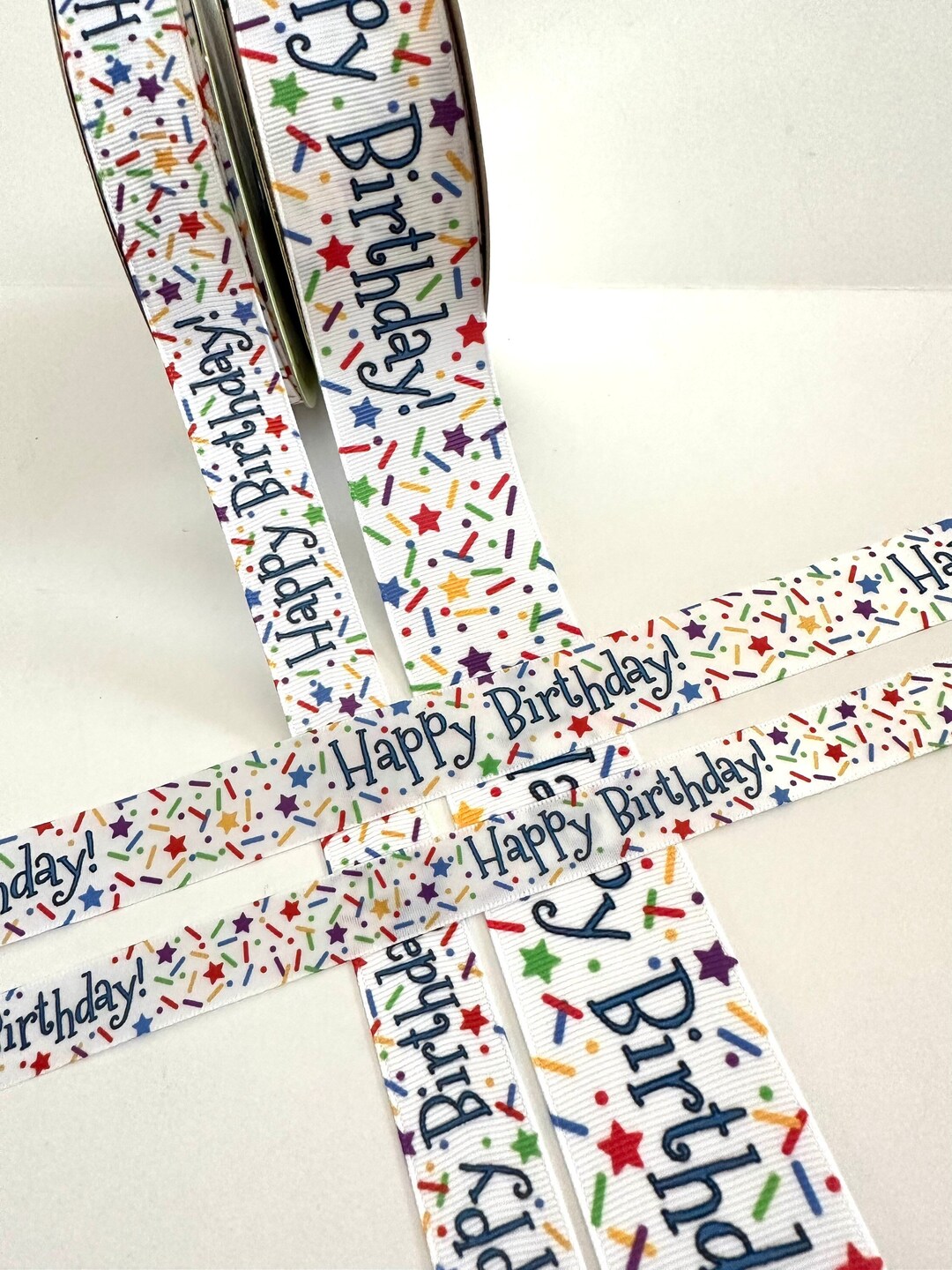 1-10 Yds,happy Birthday Ribbon,confetti Ribbon,grosgrain Ribbon,gift ...