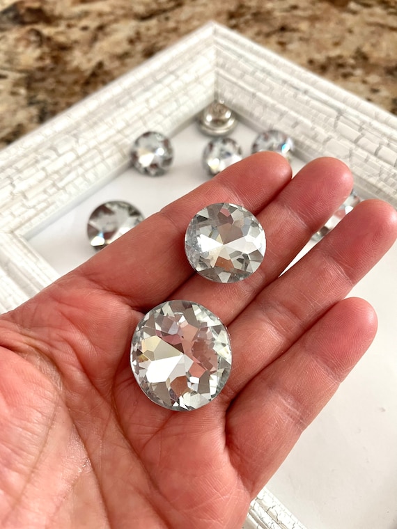 Mini Heart Rhinestone Buttons Flat Back Crystal Button Craft Sewing Supply  10Pcs