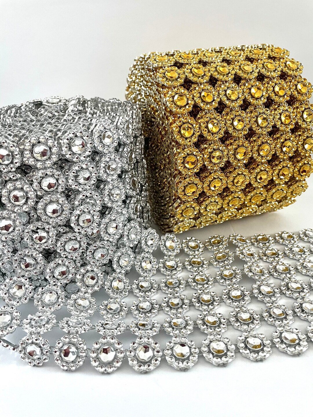 1-10 Yds,diamond Mesh Ribbon,jewel Ribbon,rhinestone Ribbon,mesh by the ...