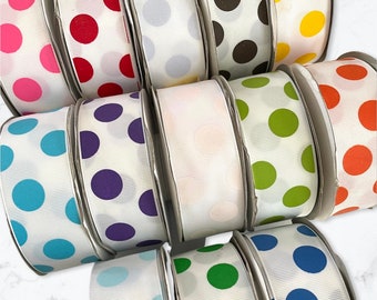 3 yds,Polka dot ribbon,grosgrain ribbon,dots ribbon,ribbon by the yard,ribbon for bows,sewing ribbon,ribbon for flowers,129