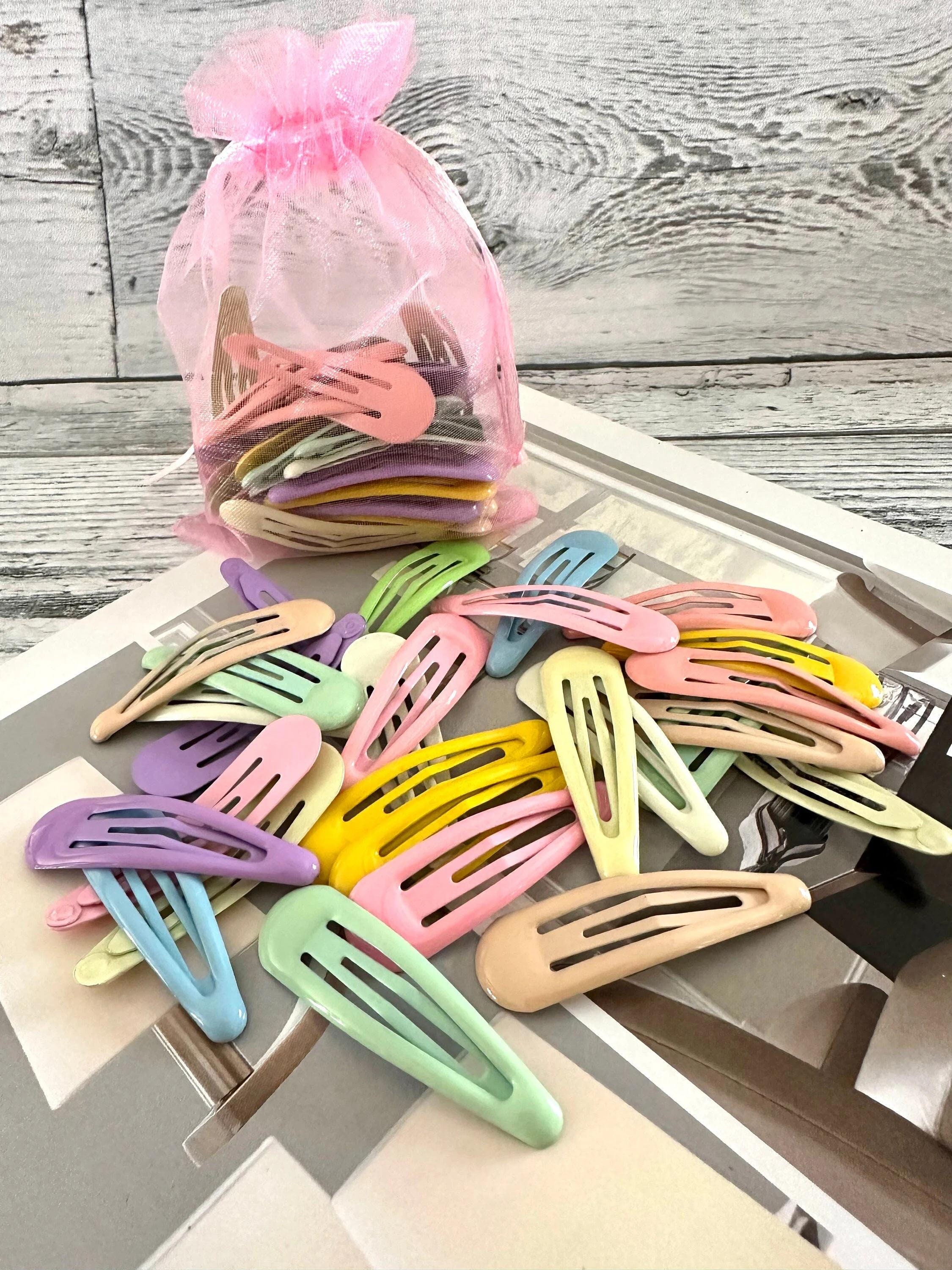 Pastel Metal Snap Hair Clips, 2 Inch Hair Accessories (20  display picture 1