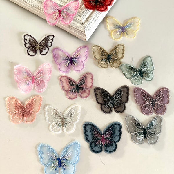 10 pcs,Butterfly applique,embroidered butterfly,butterfly trim,craft lace,lace for crafts,sewing lace,lace trim,sewing trim,lace ribbon