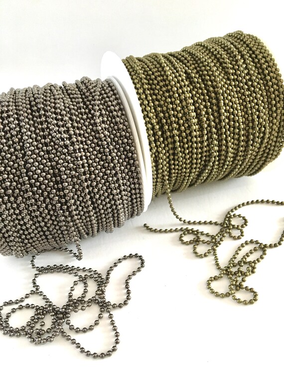 3 Yds,ball Chain,metallic Beads Trim,craft Chain,necklaces Chain,crafting  Beads,strand of Beads,black Ball Chain,bronze Ball Chain,trim. 