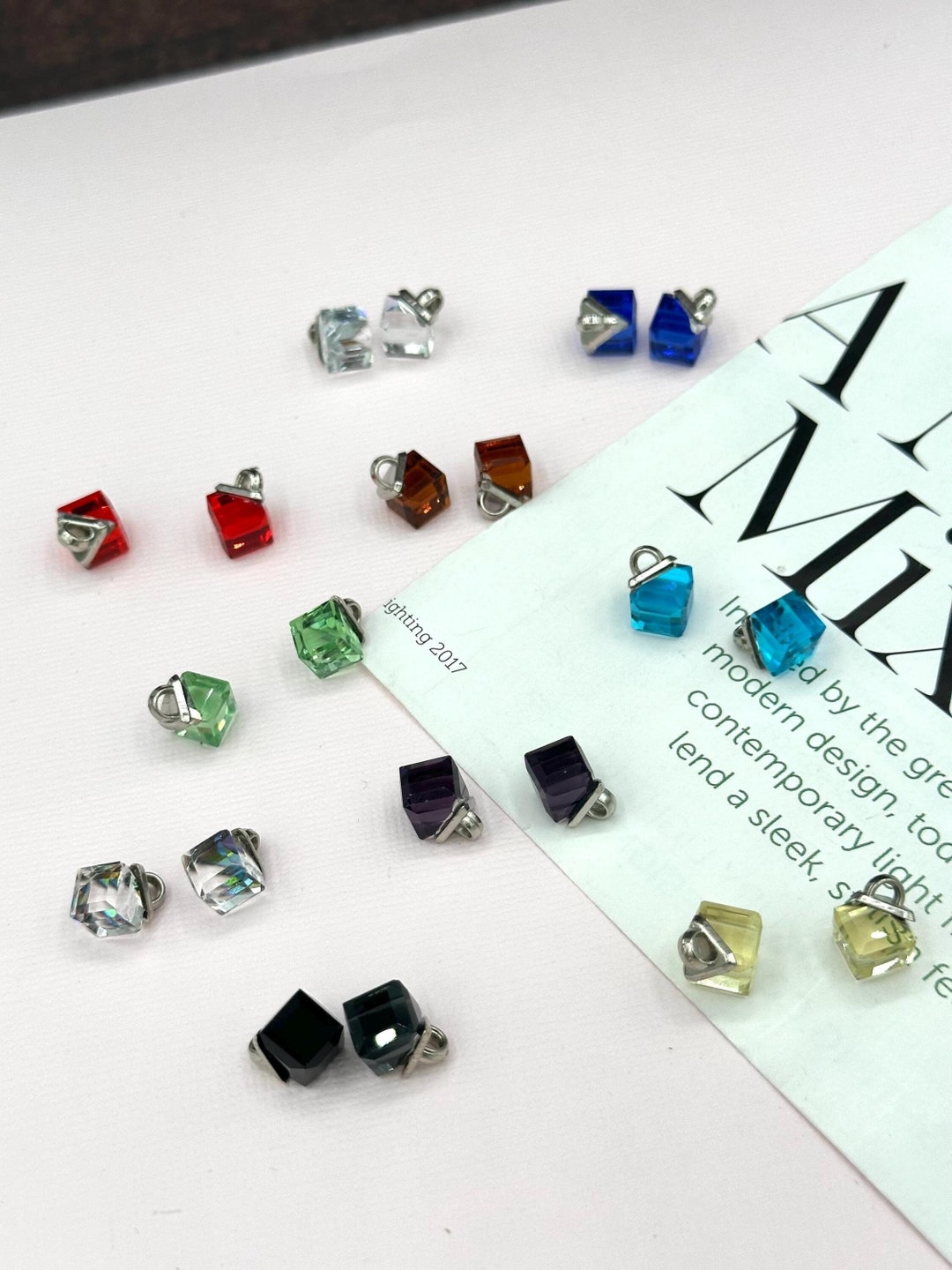10 Pcs,crystal Buttons,square Buttons,colored Buttons,rhinestone ...