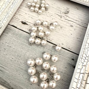 10 Pcs,pearl Buttons,white Buttons,rhinestone Pearls,pearl Rhinestones ...