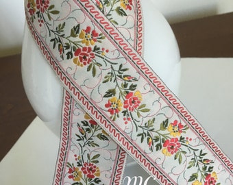 Flowers ribbon,embroidered ribbon,floral ribbon,ribbon for crafts,ribbon for bows,ribbon for sewing,embellish ribbon,ribbon by the yard.