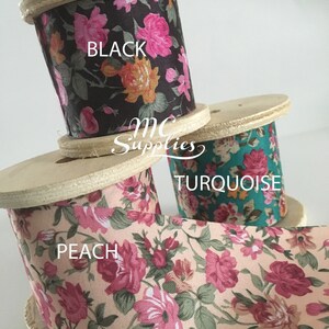 2 yds,Blumenband,Vintage Blumenband, Stoffband, Bastelband, bedrucktes Band, Band für Handwerk, Band für Bögen, Band Großbestand.