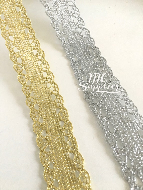 Gold Embroidery Lace Trim, Lace Ribbon Trim Gold