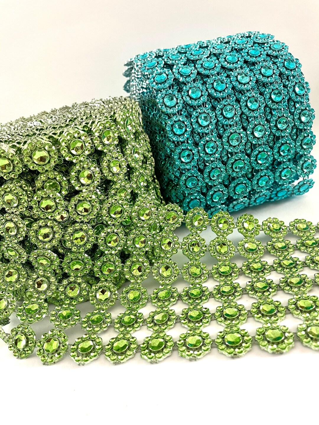 110 Yds,green Mesh Ribbon,black Jewel Ribbon,rhinestone Ribbon,mesh by