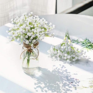 White Baby Breath Flowers, Artificial Bouquet Sprays, Floral Craft Supplies, Wedding Arrangement Decor