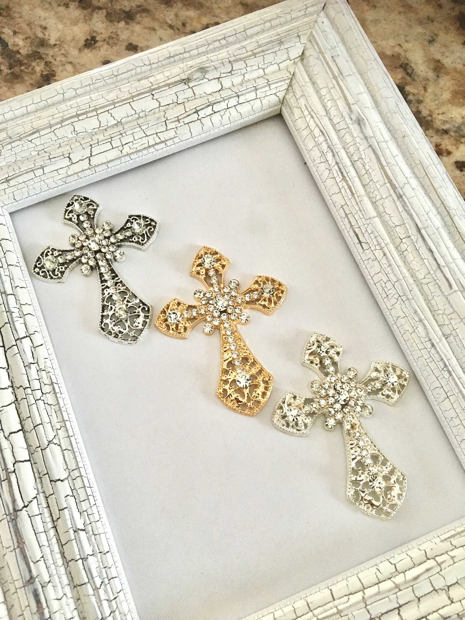 Metal Cross,cross Rhinestones,christening Rhinestones,metal Cross ...