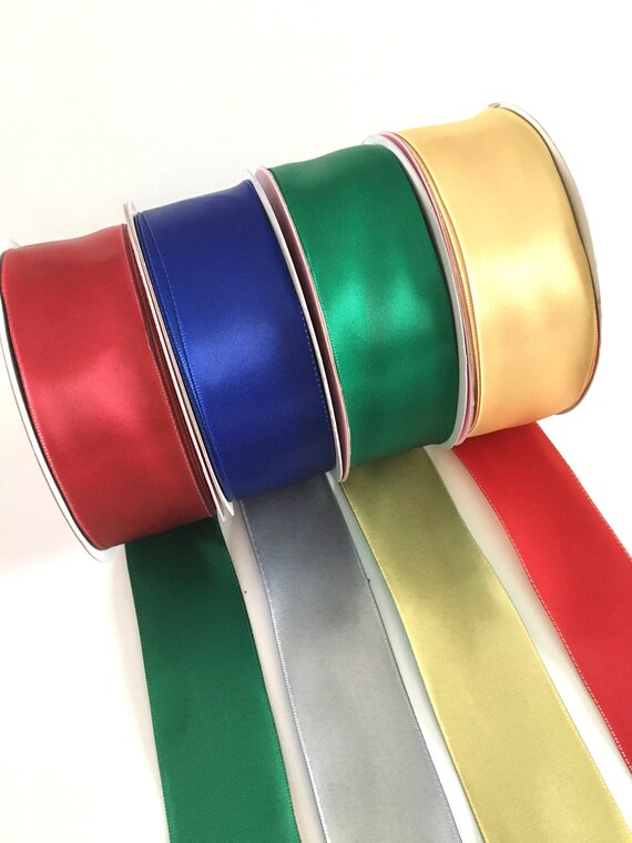 2 Yds,reversible Satin Ribbon,gold Ribbon,bicolor Ribbon,ribbon for Bows,ribbon  by the Yard,scrapbooking Ribbon,fabric Ribbon. 