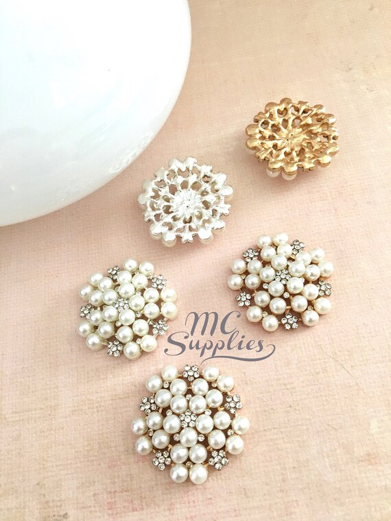 5 pcs,Pearl rhinestones,wedding rhinestones,rhinestones for  flowers,embellished rhinestone,metal flower,rhinestone center,flower center.