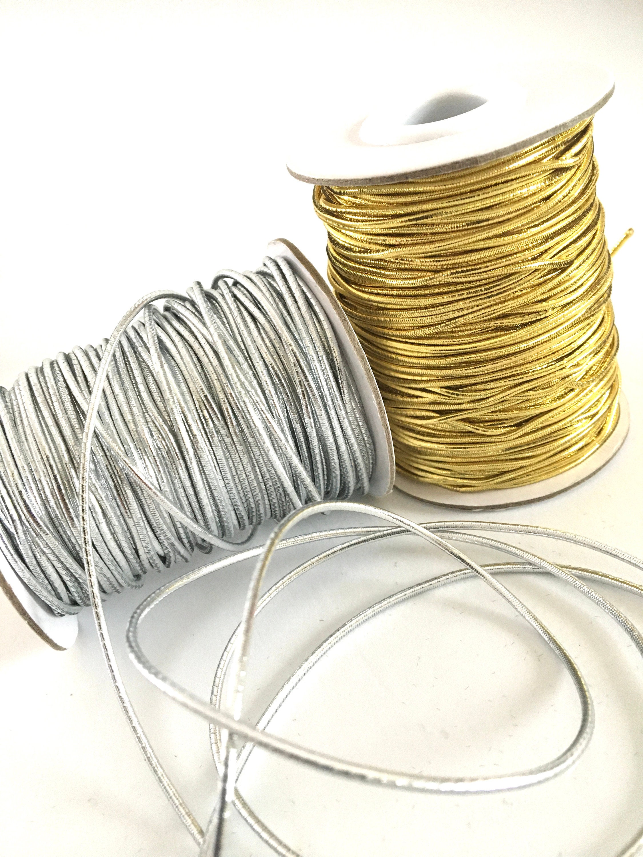 50 Meters Gold or Silver Metallic Cord, Braided String 2mm Thick, DIY  Crafts, Gift Wrap, Sewing, Quilt, Thick Thread, Holiday, Accents, Trim 