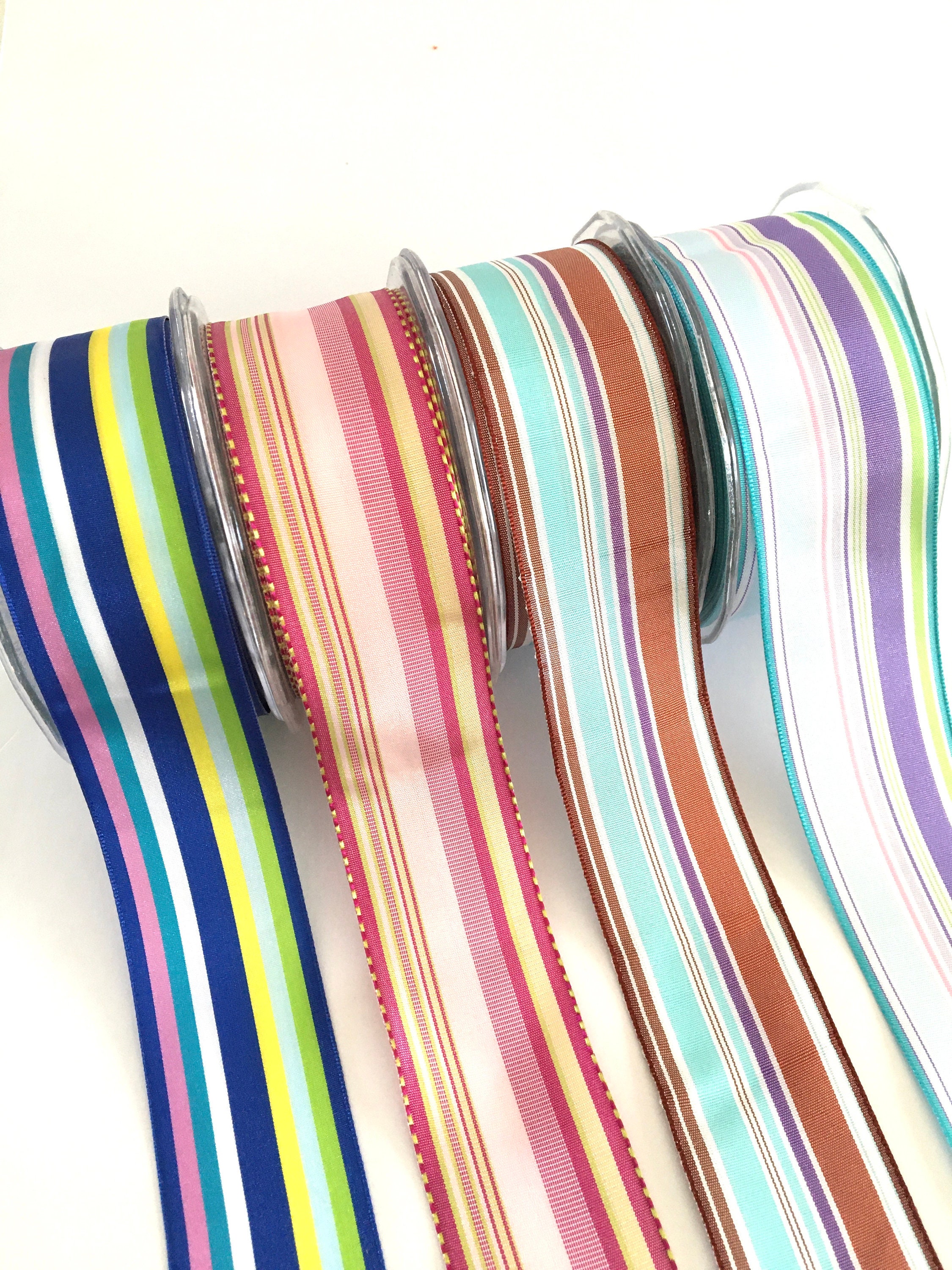 Striped ribbonfabric ribbonvariegated ribbonembellished Etsy