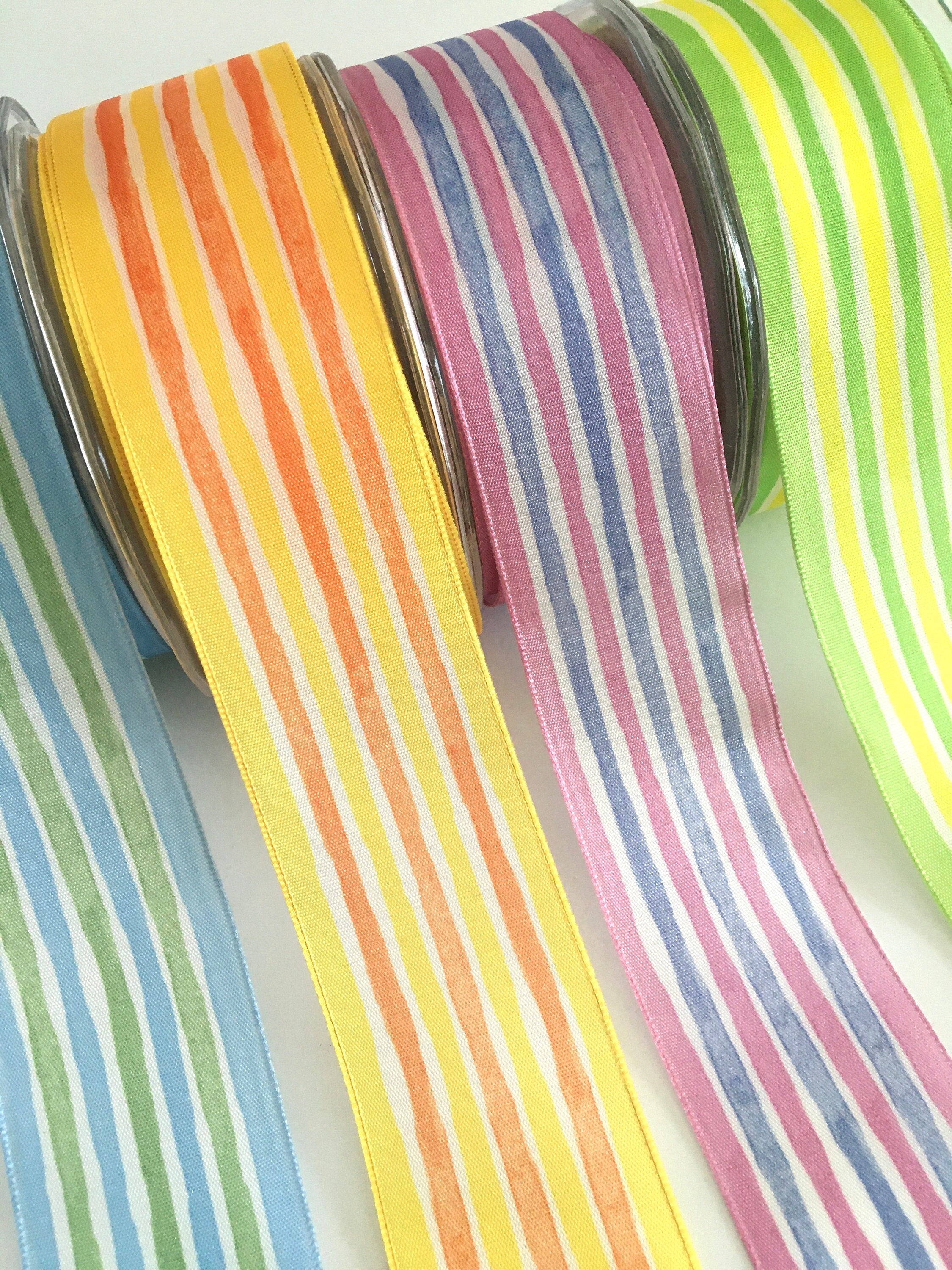 One Inch Ribbon Varigated 3 Yds,striped Ribbon,fabric Ribbon,variegated Ribbon,embellished Ribbon ...