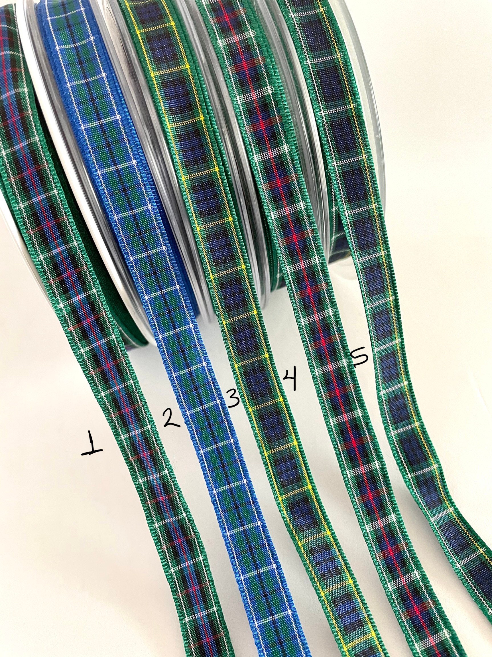 5 Yds,tartan Ribbon,plaid Ribbon,holiday Ribbon,craft Ribbon,christmas ...