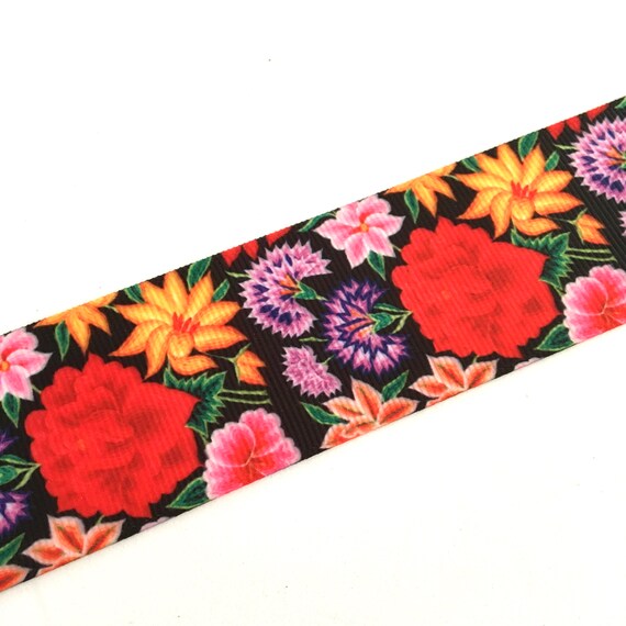 2 Yds,floral Ribbon,flowers Ribbon,colorful Ribbon,mexican