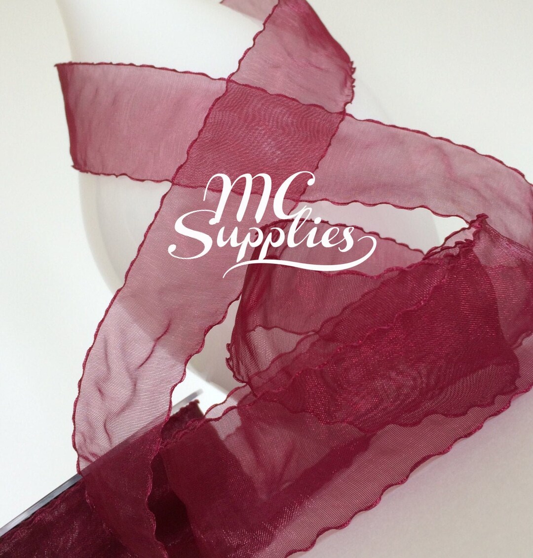 Jj Ribbons 8 Yds,organza Ribbon,burgundy Ribbon,craft Ribbon,ribbon for Bows ...