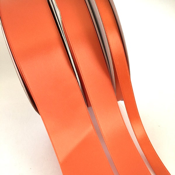 5-50 yds,Orange ribbon,fabric ribbon,satin ribbon,ribbon for bows,craft ribbon,ribbon by the yard,scrapbooking ribbon,wedding ribbon.