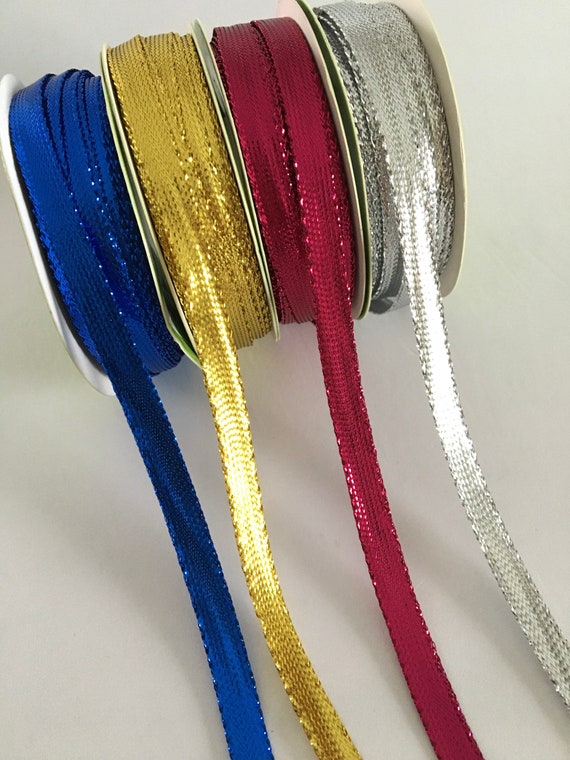 5 yds,Metallic ribbon,knitted trim ribbon,shiny ribbon,craft ribbon,ribbon  for bows,ribbon by the yard,ribbon for crafts,scrapbooking ribbon