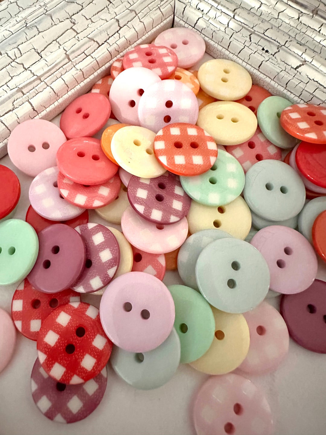 70 Pcs,polka Dots Buttons,resin Button,colorful Buttons,rhinestone ...