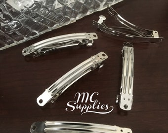 10 pcs,Français barrettes, clips français blancs, barrettes métalliques, clip de cheveux diy, clips français, résultats cheveux, argent français barrettes, gros barrettes.