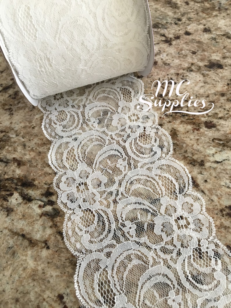 Lace ribbon,wide ribbon,white lace,lace for craft,wedding lace,sewing lace,lace for bows,bridal lace,lace trim,sewing trim,sewing lace trim.