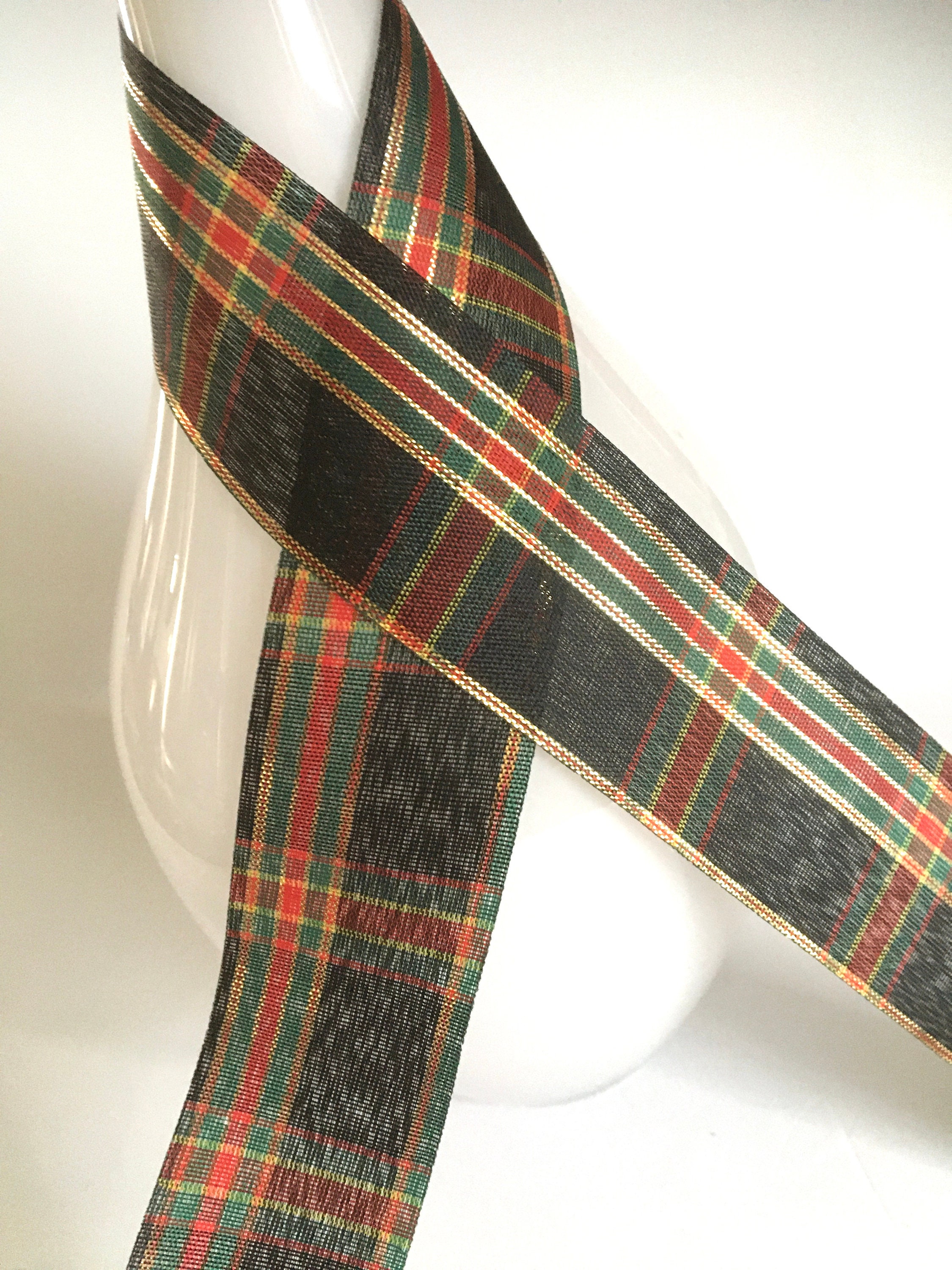 2 Yds,tartan Ribbon,christmas Ribbon,holiday Ribbon,craft