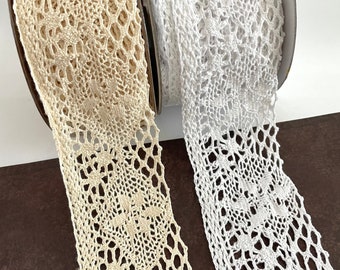 Crocheted lace,lace trim,lace by the yard,ivory lace,craft lace,lace for crafts,sewing lace,sewing trim,sewing lace trim,crafting lace.