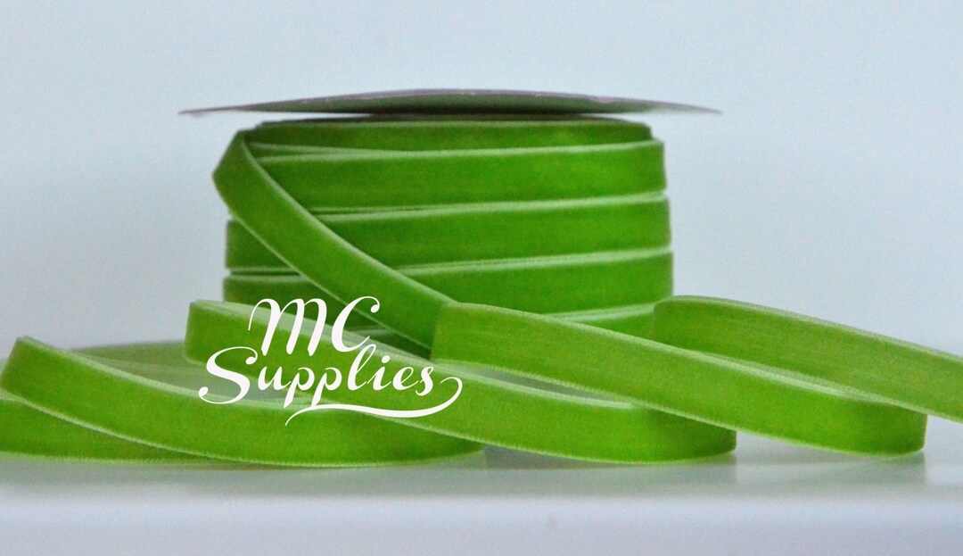 Green Ribbed Ribbon Green Ribbon,green Velvet Ribbon,craft Ribbon,ribbon for Bows,ribbon ...