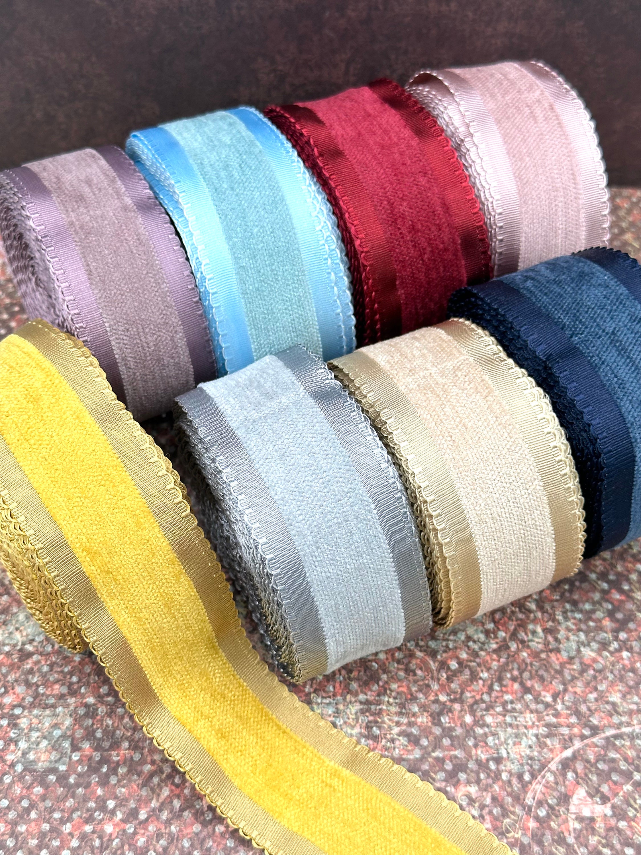 Flocking Velvet Ribbon 1-10 Yds,velvet Ribbon,flocking Ribbon,textured Ribbon,craft Ribbon ...