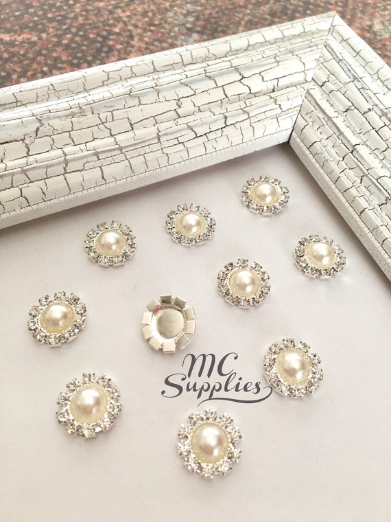 Pearl Buttons Scrapbooking, Buttons Round Metal Pearl Gold