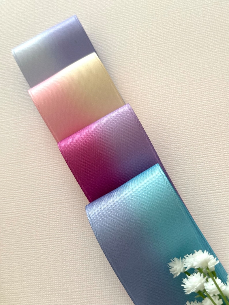 2-10 Yds,two-color Double Face Satin Ribbon,bicolor Trim,hair Accessory ...
