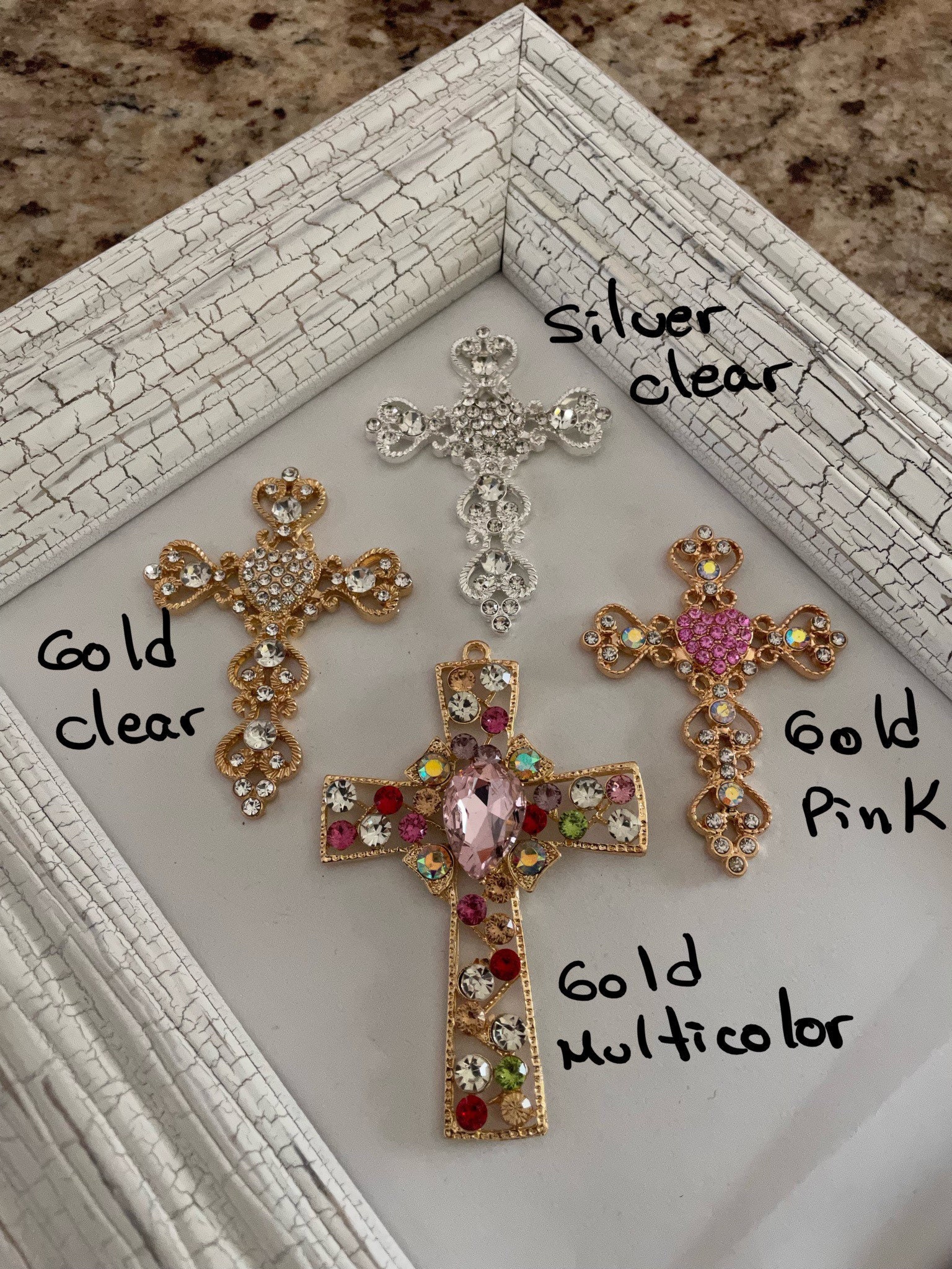 Metal Cross,cross Rhinestones,christening Rhinestones,metal Cross ...