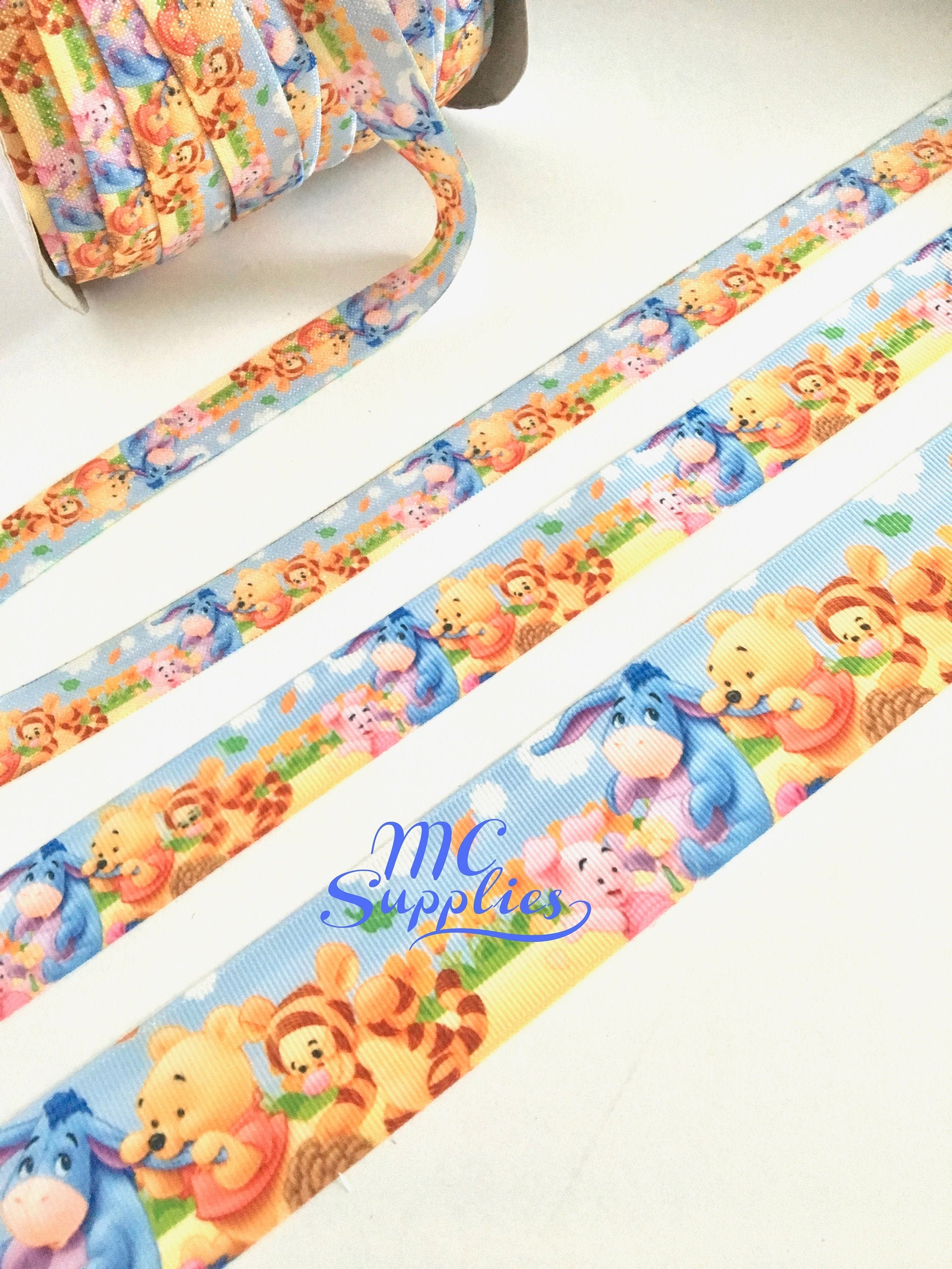 2 Yds,kids Cartoon Ribbon,pooh Ribbon,foe Elastic,bear Ribbon,grosgrain ...
