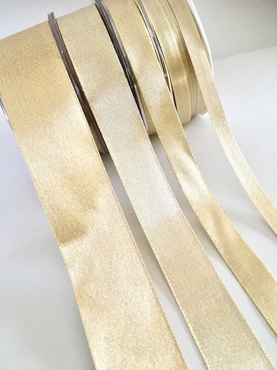  Satin Gold Ribbon 1 Inch x 25 Yards, Fabric Christmas