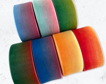 3-50 yds,Ombre ribbon,bicolor ribbon,organza ribbon,colorful ribbon,sheer ribbon,ribbon by the yard,ribbon for crafts,decorative ribbon.