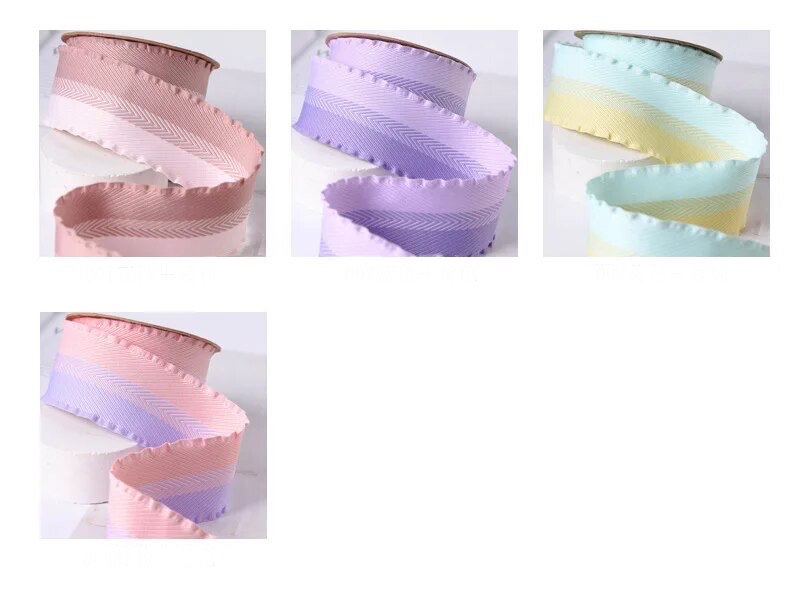 1-10 Yds,ruffled Ribbon,fabric Ribbon,striped Ribbon,craft Ribbon ...