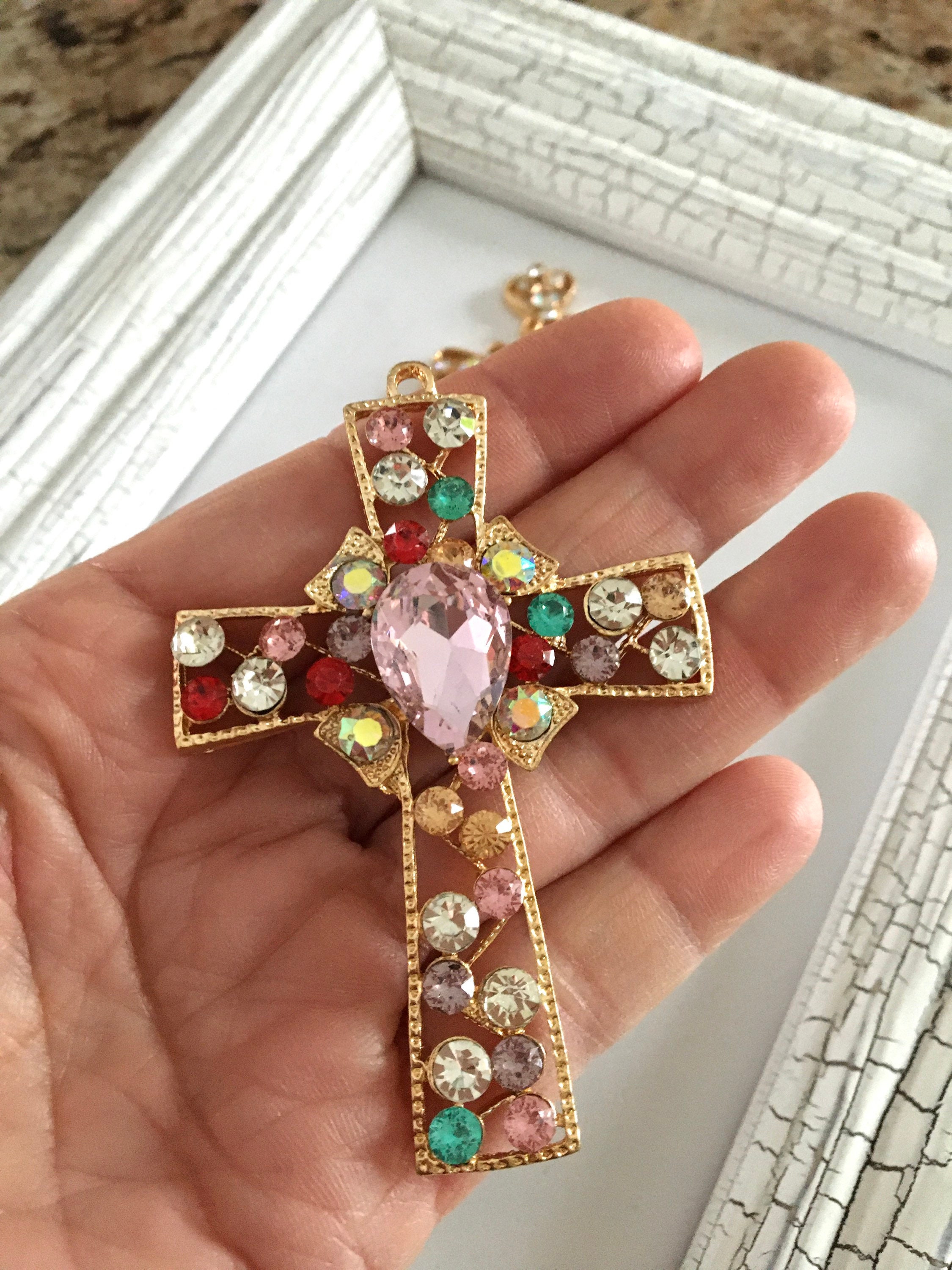 Metal Cross,cross Rhinestones,christening Rhinestones,metal Cross ...