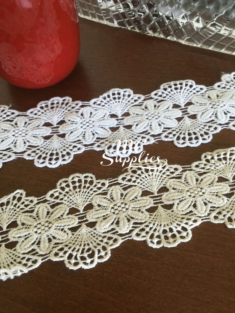 White lace,ivory lace,craft lace,lace trim,sewing trim,lace by the yard,crafting lace,fabric lace ribbon,craft lace trim,wedding lace trim.