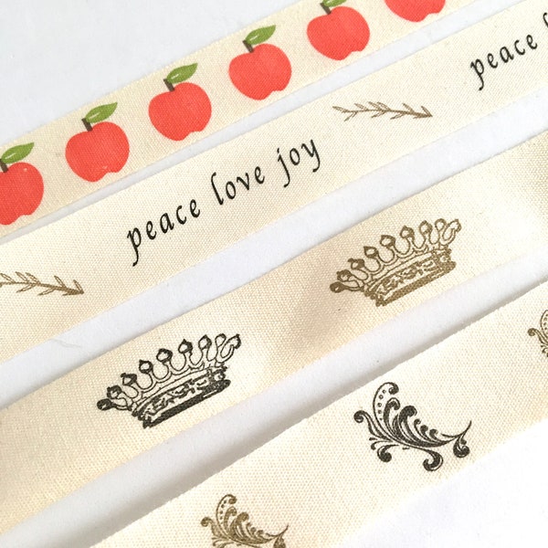 3-30 yds,Apples ribbon,canvas ribbon,crown ribbon,printed ribbon,peace ribbon,love ribbon,scrolls ribbon,gift ribbon,ribbon by the yard,