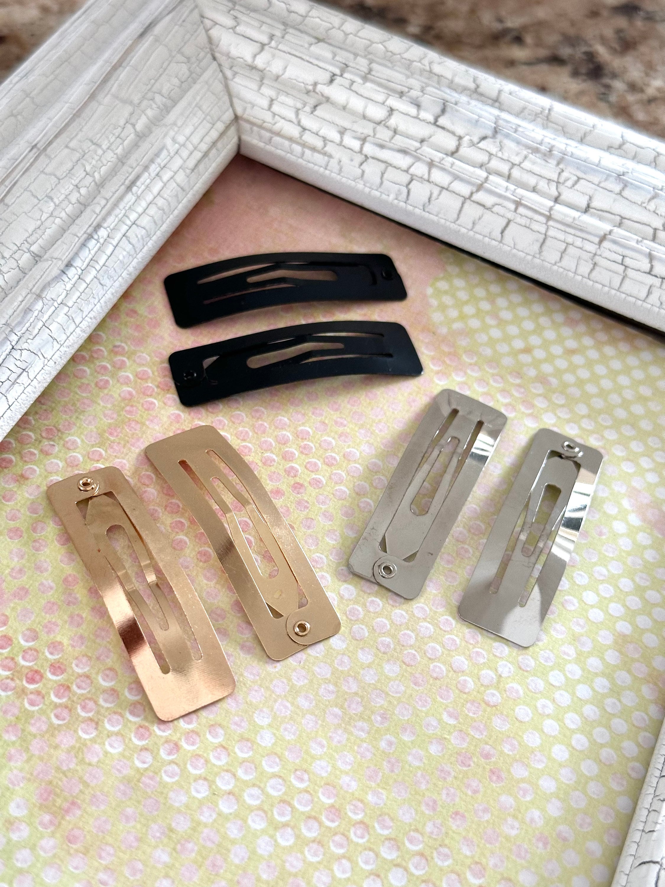 Rectangular Clip 10 Pcs,snap Clip,rectangular Snap Clip,blank Snap Clip,small Snap Clip ...